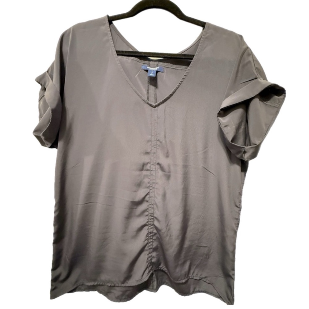 Elegant Navy V-Neck Women's Top